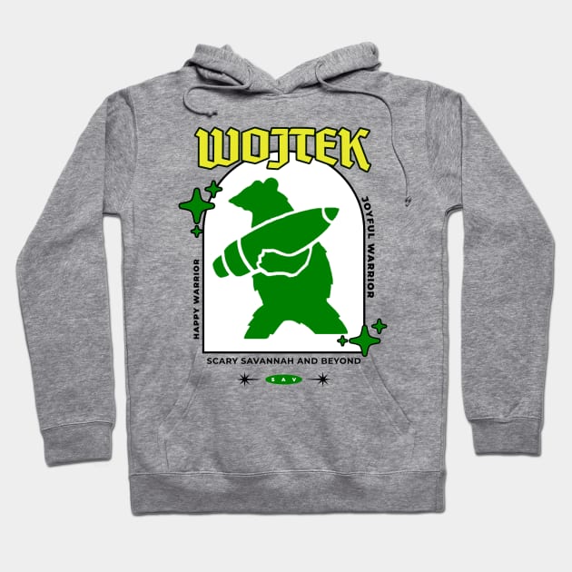 Wojtek - The Happy Bear Warrior Hoodie by Scary Savannah and Beyond